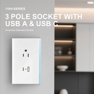 Hot bán 3 pin ổ cắm + USB sạc cổng USB A + C Nam Mỹ tiêu chuẩn nhựa bảng điều chỉnh với Glass trang trí 15A - Product Image 2