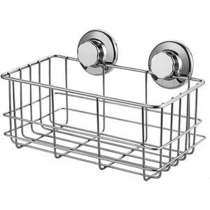 Suction cup shower rack, wall-mounted rack, bathroom <b>storage</b> rack, <b>kitchen</b> <b>storage</b> basket - stainless steel - Product Image 1