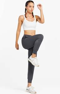 กางเกงจ็อกเกอร์ขายส่งสำหรับผู้หญิง ระบายอากาศได้ดี น้ำหนักเบาปานกลาง กางเกงวิ่งมีกระเป๋า แห้งเร็ว <span class=keywords><strong>ทรง</strong></span>สปอร์ต ความยาวระดับข้อเท้า มีเชือกผูก - Product Image 4