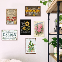 Suministro de fábrica mercado de flores Vintage Retro girasol placas de Metal jardín carteles de chapa arte hogar decorativo regalo cartel