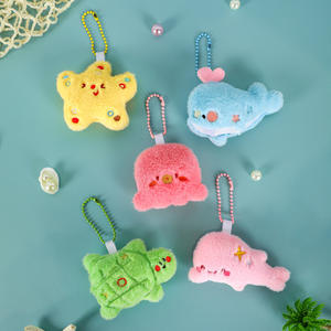 Portachiavi in Peluche a Forma di Animale Marino, Ciondolo Colorato a Cartone Animato, Charm per Zaino Scolastico per Bambini, Mini Giocattoli di Peluche, Gadget per Feste di Compleanno - Product Image 4