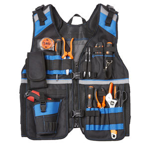 पुरुषों के लिए 22 जेब ब्लू इलेक्ट्रीशियन टूल बनियान, समायोज्य मोटी पट्टियों, हटाने योग्य फोन धारक - Product Image 1