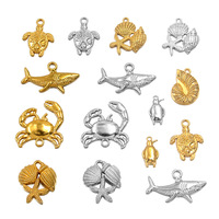 Accessoires de bijoux de plage en acier inoxydable plaqué or 18 carats, fabrication artisanale, vacances d'été, pendentif étoile de mer et coquillage, vente en gros