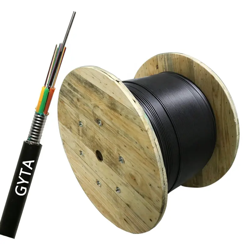 Наружная одномодовая антенна или трубка использует 12 ~ 288 сердечников, бронированный оптоволоконный шнур GYTA, оптоволоконный кабель