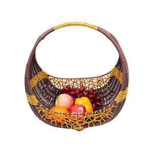 Panier de pique-nique en plastique tissé écologique en gros avec couvercle et poignée pour la plage, les fêtes, le <span class=keywords><strong>camping</strong></span>, le rangement à domicile, la décoration - Product Image 2