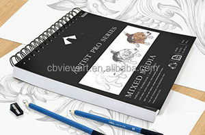 แผ่นกระดาษผสม9X12สำหรับ<span class=keywords><strong>งาน</strong></span>ศิลปะ bview แผ่น100แบบมือ<span class=keywords><strong>อาชีพ</strong></span>สมุดสเก็ตช์ภาพสำหรับโรงเรียนระบายสี - Product Image 3