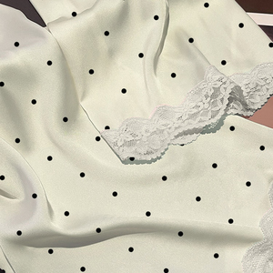 <span class=keywords><strong>Camicia</strong></span> <span class=keywords><strong>da</strong></span> <span class=keywords><strong>Notte</strong></span> in Stile Francese con Pizzo e Imitazione <span class=keywords><strong>Seta</strong></span>: Nuova Collezione Primavera/Autunno, Maniche Lunghe, Semplice Motivo a Pois - Product Image 6