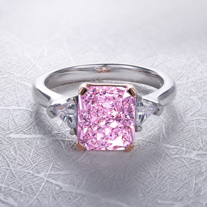 Anillo de Compromiso de Plata de Ley 925 con Tres Piedras de 3.0ct, Joyería de Moda para Mujer con Piedras Preciosas, Anillo de Diamantes para Boda - Product Image 4