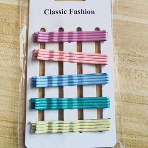 Venta al por mayor de fábrica: Juego de 10 pasadores para el cabello lacados de colores pastel. Estilo lacado simple en colores pastel. - Product Image 1