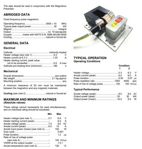 Magnétron radar S-band de marque originale MG5223F (pays d'origine) - Product Image 3