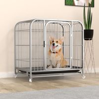 Chenils pour chiens Cages pliables pour adultes Vente de grands chiens Cage pour animaux de compagnie en acier inoxydable solide et fermée en fil métallique
