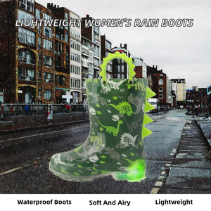 Bottes de pluie mi-mollet imperméables en caoutchouc léger pour garçons, chaussures aquatiques tendance printemps automne hiver, tissu doux absorbant la transpiration - Product Image 2