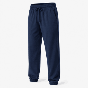 Pantalones de chándal de forro polar negros, de cintura media, con cordón, informales, de largo completo, color liso, ajuste holgado, para primavera, con bolsillos y puños transpirables - Product Image 2