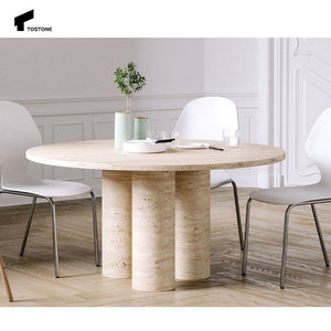 Tostone prezzo scontato soggiorno mobili rotondo travertino naturale tavolino <span class=keywords><strong>da</strong></span> caffè per casa Villa soggiorno arredamento d'interni - Product Image 5