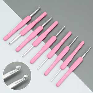 Brochet TPR silicone poignée en aluminium crochet crochet outils à <span class=keywords><strong>tricoter</strong></span> chandail <span class=keywords><strong>aiguille</strong></span> <span class=keywords><strong>9</strong></span> taille - Product Image 4