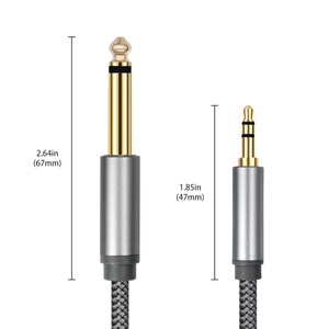 Cable de Audio Estéreo de 3.5mm a 6.35mm, Cable de Audio TRS Macho de 6.35 1/4" a Macho de 3.5 1/8" para Guitarra, Laptop, Altavoz de Cine en Casa - Product Image 4