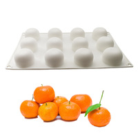Moule à gâteau en silicone en forme de fruits, sphère ronde, 6, 8, 12 cavités, pour mousse au chocolat 3D, outils de pâtisserie DIY, qualité alimentaire