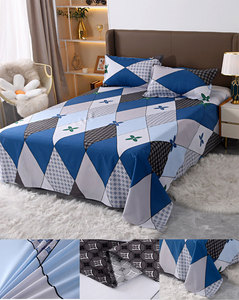 高品質シングルフラットシーツ、同柄枕カバー付き、低価格プリントベッドシーツ - Product Image 2