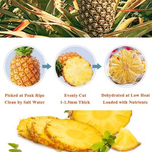 Vente directe usine : Tranches d'ananas déshydratées pour garniture de cocktails, boissons, pâtisseries, thés aux fruits – Sans <span class=keywords><strong>sucre</strong></span> ajouté – <span class=keywords><strong>Fleur</strong></span> d'ananas séchée - Product Image 2