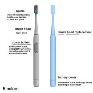 ลูลาแปรงสีฟันไฟฟ้าแบบพกพาและบางดีไซน์ตามสั่งสำหรับผู้ใหญ่ - Product Image 2