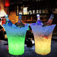 Seau à glace LED en plastique de 5 L avec haut-parleur Bluetooth pour fête, boîte de nuit, refroidisseur de bière et de vin