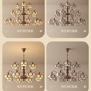 Song Dynasty Aesthetic Chandelier Multi Head Led <b>Light</b> For Living Room Villa Staircase <b>Lighting</b> - Product Image 4