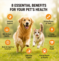Multivitamínico 8 en 1 de Marca Propia, 120 Masticables Blandos para Perros y Gatos - Apoyo Digestivo e Inmunológico, Salud de la Piel y el Pelaje