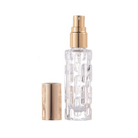 Flacon de parfum en verre transparent en forme de melon amer de 10 ml en vrac, rechargeable, avec bouchon à vis et pulvérisateur, emballage sérigraphié présenté
