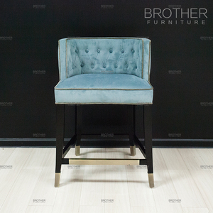 Best Selling Products In Pakistan Modern Fabric Wood Tall <span class=keywords><strong>Bar</strong></span> Chairs French <span class=keywords><strong>Bar</strong></span> Chair Blue - Product Image 2