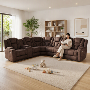Sofá Esquinero Modular Eléctrico Reclinable con Reposacabezas con Movimiento y Luz LED para Cine en Casa, Diseño Moderno - Product Image 4