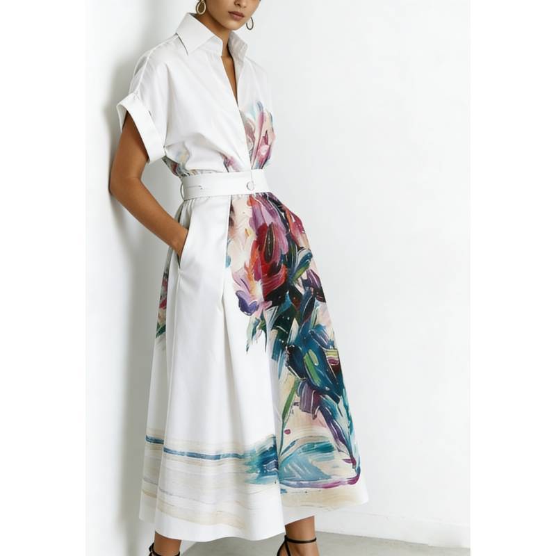 Women Elegant Oil Painting Floral Print