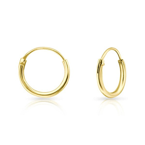 Boucles d'oreilles créoles en argent fin 925 et plaqué <span class=keywords><strong>or</strong></span> jaune - Product Image 1