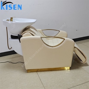 Sillón de Lavado de Cabello Estilo Europeo Kisen, Muebles de Salón de Alta Gama, Lavabo de Cerámica, Negro, Blanco, Beige, Gris - Product Image 4
