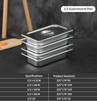 Bac Gastronorme Perforé Anti-blocage en Acier Inoxydable 65MM Style Européen 1/3, Fourniture en Gros pour Hôtels, Électrolyse
