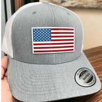 Pas cher haute densité drapeau américain chapeau patch fer sur transfert de chaleur PVC golf chapeau patchs transferts