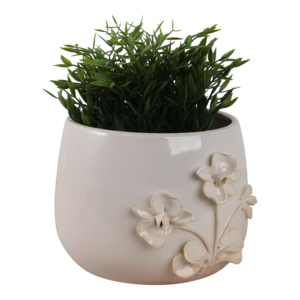 Maceta de cerámica para decoración del hogar, maceta para plantas de interior y exterior con diseño floral, pieza decorativa. - Product Image 2