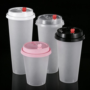 Tasse à thé emmêlée givrée transparente personnalisée gobelets durs jetables en plastique d'injection PP avec couvercles en gros - Product Image 1