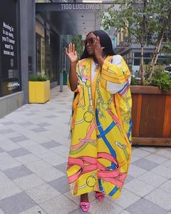 Cárdigan largo informal de seda de imitación para <span class=keywords><strong>mujer</strong></span>, ropa africana con cinturón, Rebeca Kimono con estampado Floral, oferta de <span class=keywords><strong>Amazon</strong></span>, otoño 2022 - Product Image 5