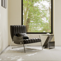 Fauteuil simple en acrylique design, style Bauhaus moderne et créatif, en cuir véritable, pour salon, bureau à domicile ou hôtel