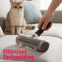 Rouleau autonettoyant pour enlever les poils d'animaux - Fabricant OEM de premier plan pour lit et canapé, brosse réutilisable pour poils de chat et de chien avec manche amovible