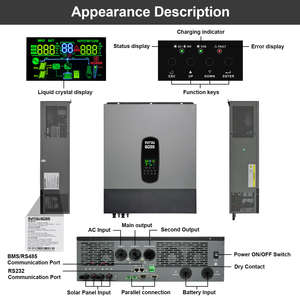欧盟美国<span class=keywords><strong>PL</strong></span>库存仓库交流DC三相可并网家用离网11kw 48V 150A双MPPT太阳能混合逆变器 - Product Image 5