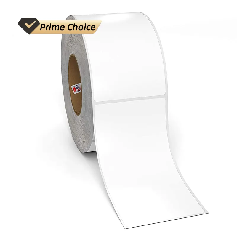 Jinya alta calidad 60u UV blanco brillo PP Facestock 60g delineador blanco impermeable buena rigidez película de papel acrílico de fusión en caliente fácil
