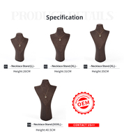 Présentoir de Luxe Unique en Velours pour Colliers, Mannequin de Présentation de Bijoux, Buste de Présentation de Bijoux