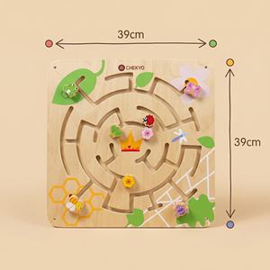 Jeu de labyrinthe mural en <span class=keywords><strong>bois</strong></span> - Activité Montessori de recherche de nourriture pour insectes pour les tout-petits, jeu éducatif de chasse aux insectes et de labyrinthe, planche d'activités - Product Image 2