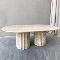 Table basse de salon en marbre travertin style Wabi-Sabi Cammy Stone, mobilier multifonctionnel de luxe pour la maison, design de créateur