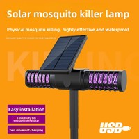 Tueur de moustiques solaire portable à LED, étanche IP65, haute tension 1200V, lumière UV 365nm, recharge USB, veilleuse