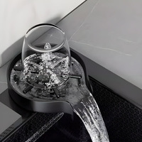 Évier de cuisine multifonctionnel en acier inoxydable fait main 75x46x22cm, évier simple avec robinet cascade, quatre trous, design riche en accessoires