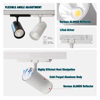 Luz de Riel LED TL402 de 24W, Reflector ALANOD, Ra≥90, UGR<19, DIP 3CCT 90 °   Lámpara de Techo Inclinable para Uso Comercial