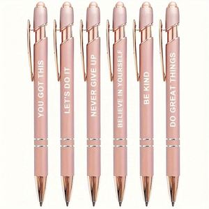 Stylets pour écrans tactiles, lot de 6, or rose, inspirants, pointe moyenne 1,0 mm, stylos à bille, cadeaux pour infirmières - Product Image 1
