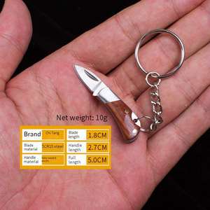 Mini couteau de poche, couteau miniature, porte-clés, couteau EDC avec manche en acier inoxydable et en résine - Product Image 3